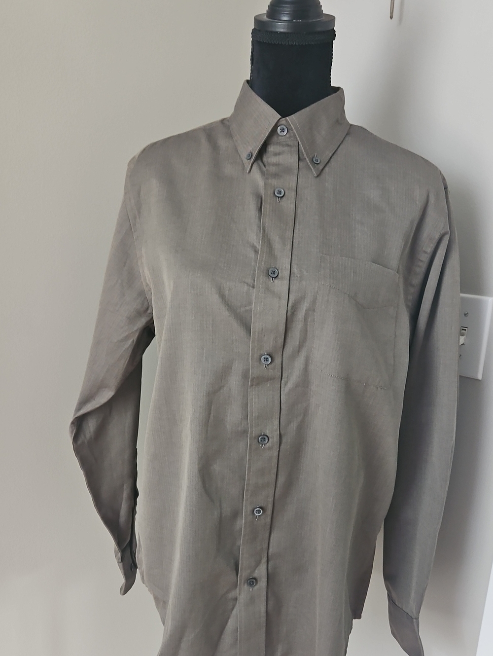 croft & barrow Olive-Green Button-Down Dress Shirt